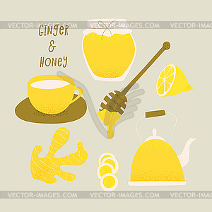 Honey and ginger design concept - vector image