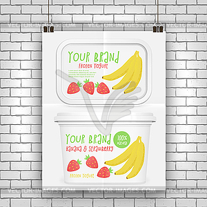 Yogurt box mockup - vector clipart / vector image