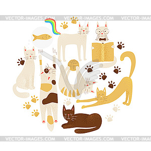 Cats concept, friendly - vector clipart