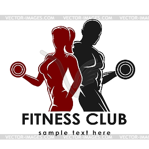 Fitness Emblem - color vector clipart