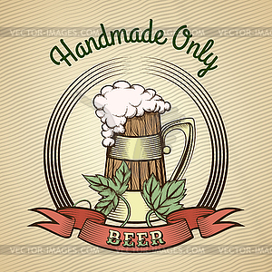 Beer Mug in Vintage Style - vector clip art