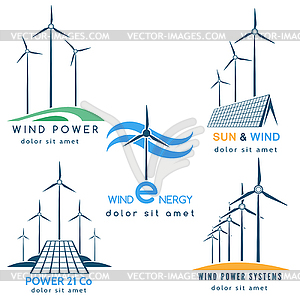 Wind and Sun Power Making Logo - vector EPS clipart