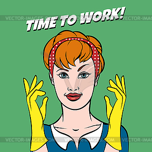 Working Girl - color vector clipart