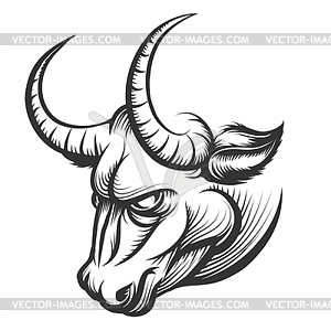 Bull Глава - стоковое векторное изображение