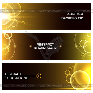 Abstract Glowing Banner Set - vector clipart