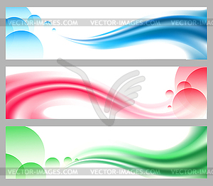 Abstract smooth wavy headers or banners set - vector clip art
