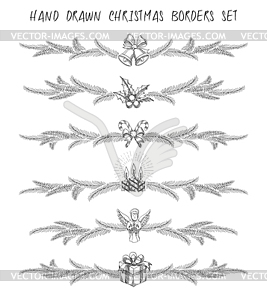 Christmas Borders Set - vector clip art