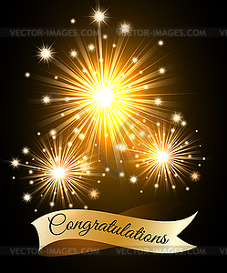 Congratulations Fireworks - stock vector clipart