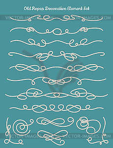 Old Rope Design Elements - vector image