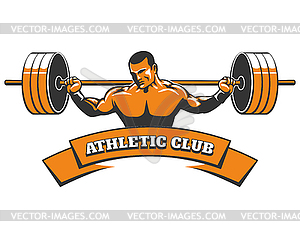 Athletic or Powerlifting Club Emblem - vector image