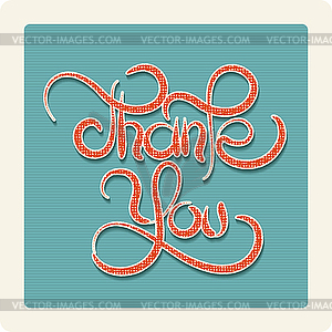 Thank You Handmade Lettering - vector image