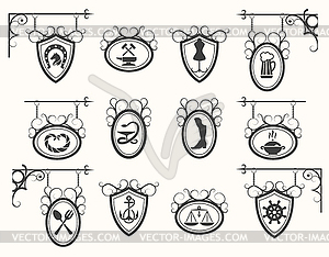 Forged Signboards Set - vector clip art