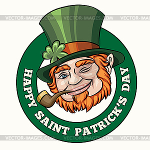 Saintt Patricks Day Badge - vector image