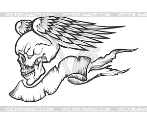 Winged Skull - vector clipart