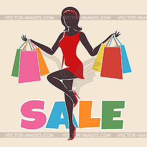 Shopping woman - royalty-free vector image