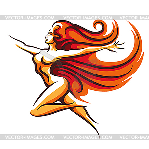 Running Woman Emblem - vector image