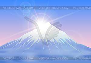 Sunrise mountain landscape - vector image