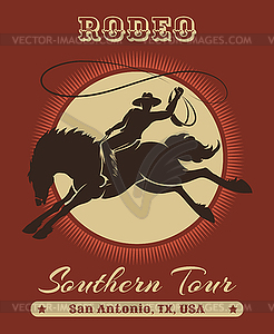 Rodeo Cowboy Poster - vector clipart