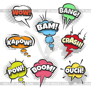 Comic Bubbles with Text in Pop Art style - vector image