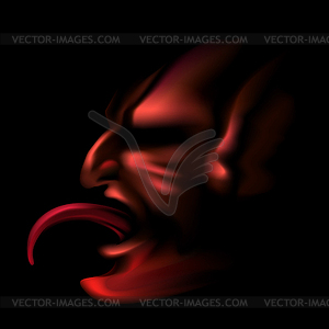 Devil with Stick Out Tongue - vector clipart / vector image