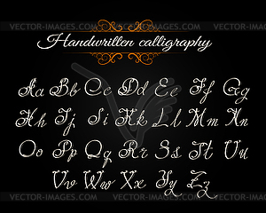 Рукописные Каллиграфия шрифта - изображение в векторном формате