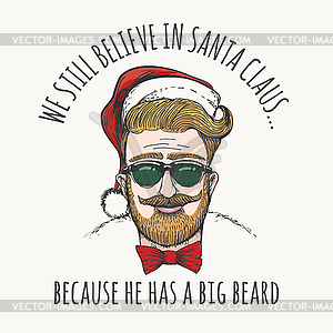 Hipster в Санта-Клауса - изображение в векторе / векторный клипарт
