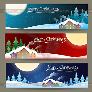 Счастливого Рождества Баннеры - изображение в векторном формате