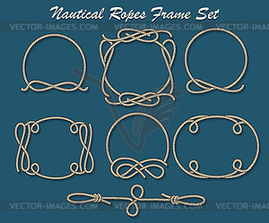 Nautical Ropes Frame set - royalty-free vector clipart