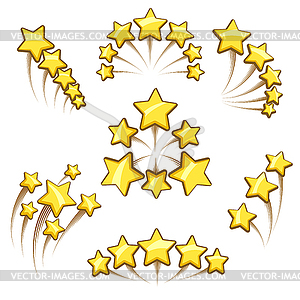 Golden stars design element set - vector clipart