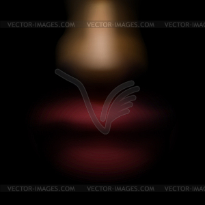 Human Nose and Lips - vector clip art