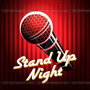 Stand Up Юмористы Night Show шаблон постера - векторный графический клипарт