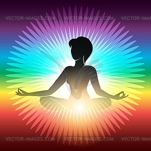 Yoga Meditation Emblem - vector clipart