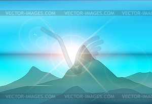Утро Остров Пейзаж - изображение в векторе