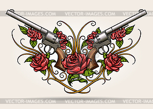 roses and guns drawings