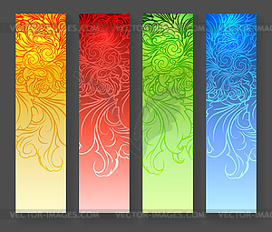 Four abstract vertical banners - vector image