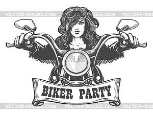 Biker Party Handdrawn - vector clip art