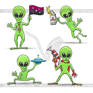 Cartoon Aliens Set - vector clipart