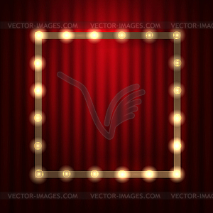 Retro light bulb frame drawn in vintage style. - vector clip art