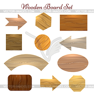 Wooden board set - vector image