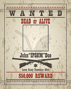 Retro Wanted Poster Template - vector clip art