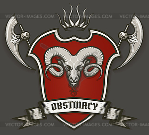 Coat of Arms with Ram head - vector image