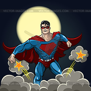 Superhero with Red Cape - vector image