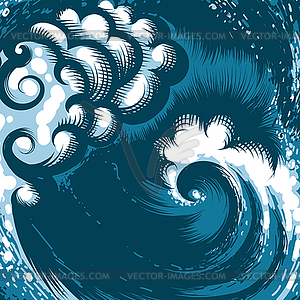 Ocean wave - color vector clipart