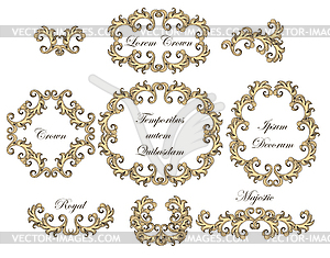 Baroque Swirl Frames Set - vector clip art