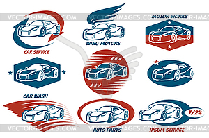 Car Service Emblem Set - vector clipart