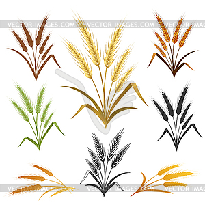 Wheat Ears Emblem Set - vector clipart