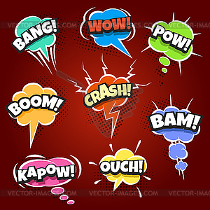 Set of Comic Bubbles Drawn in Pop Art style - vector clipart / vector image