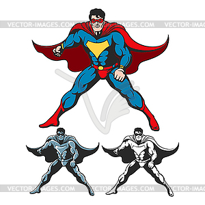 Cartoon Superhero set - vector clipart