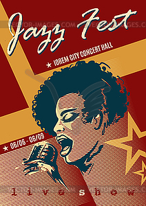 Jazz festival retro poster - vector clip art