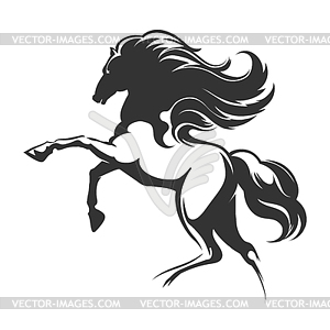 Running Horse Silhouette Emblem - vector clip art